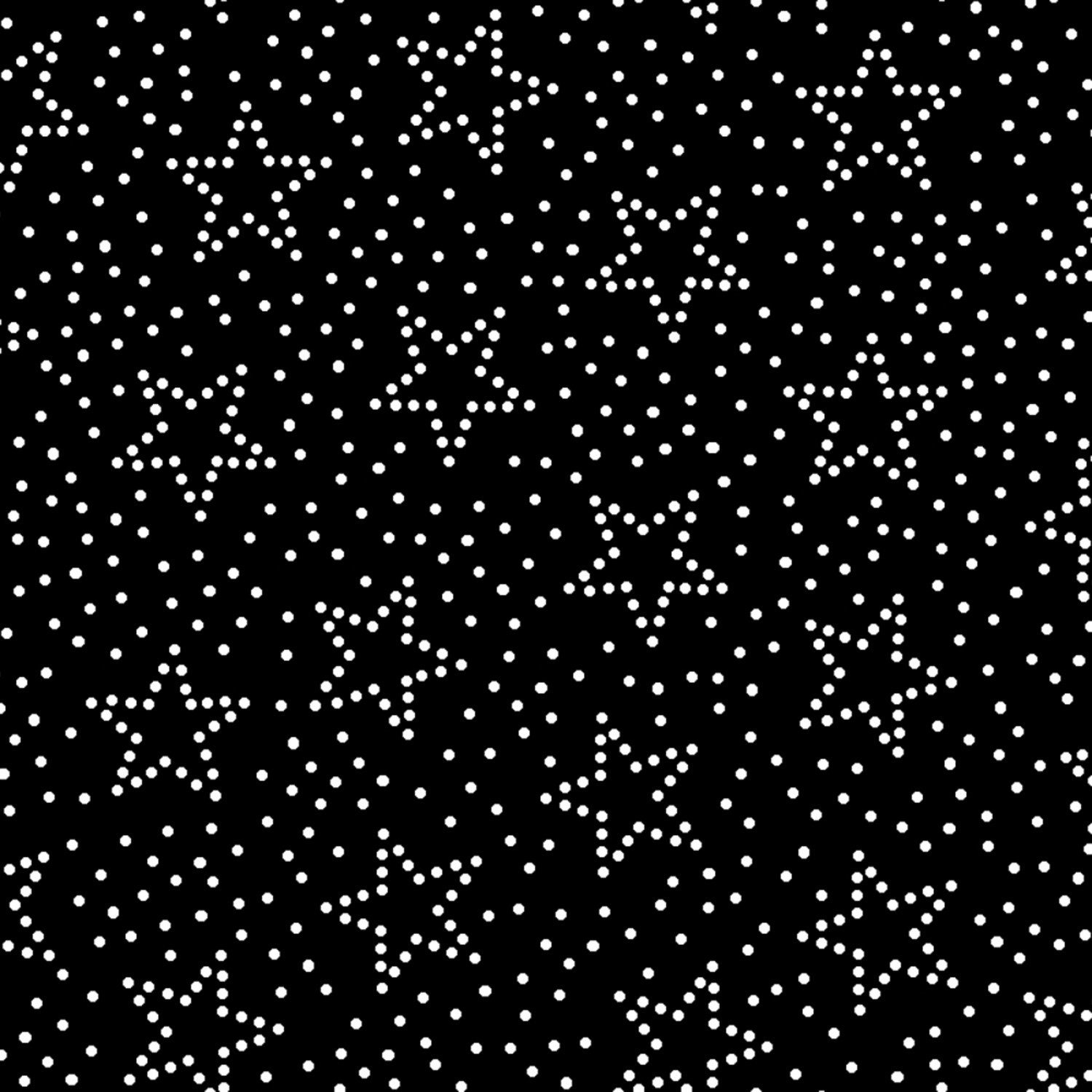 Cotton fabric black with stars meterware