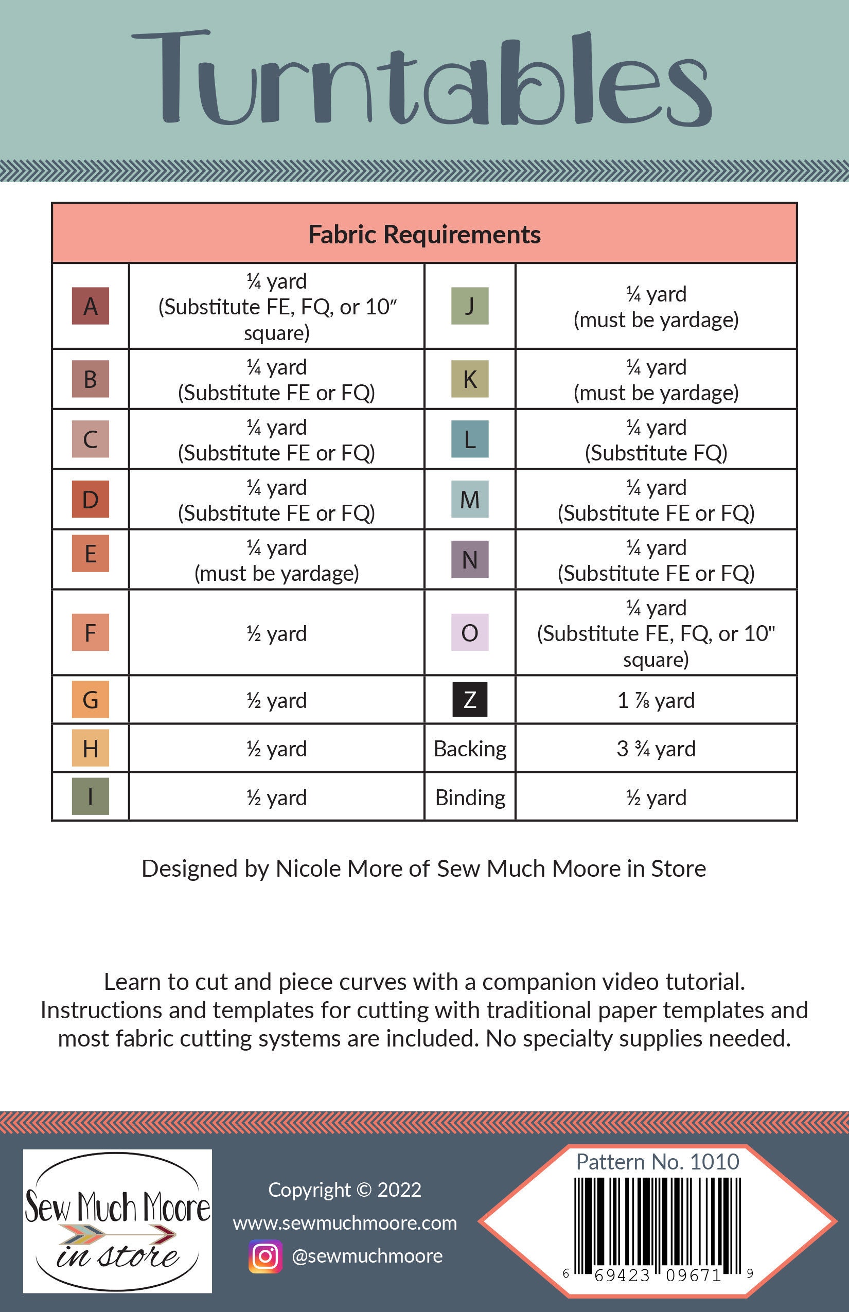 Turntables Quilt, A Pieced Quilt Quilting Pattern by Sew Much Moore ...