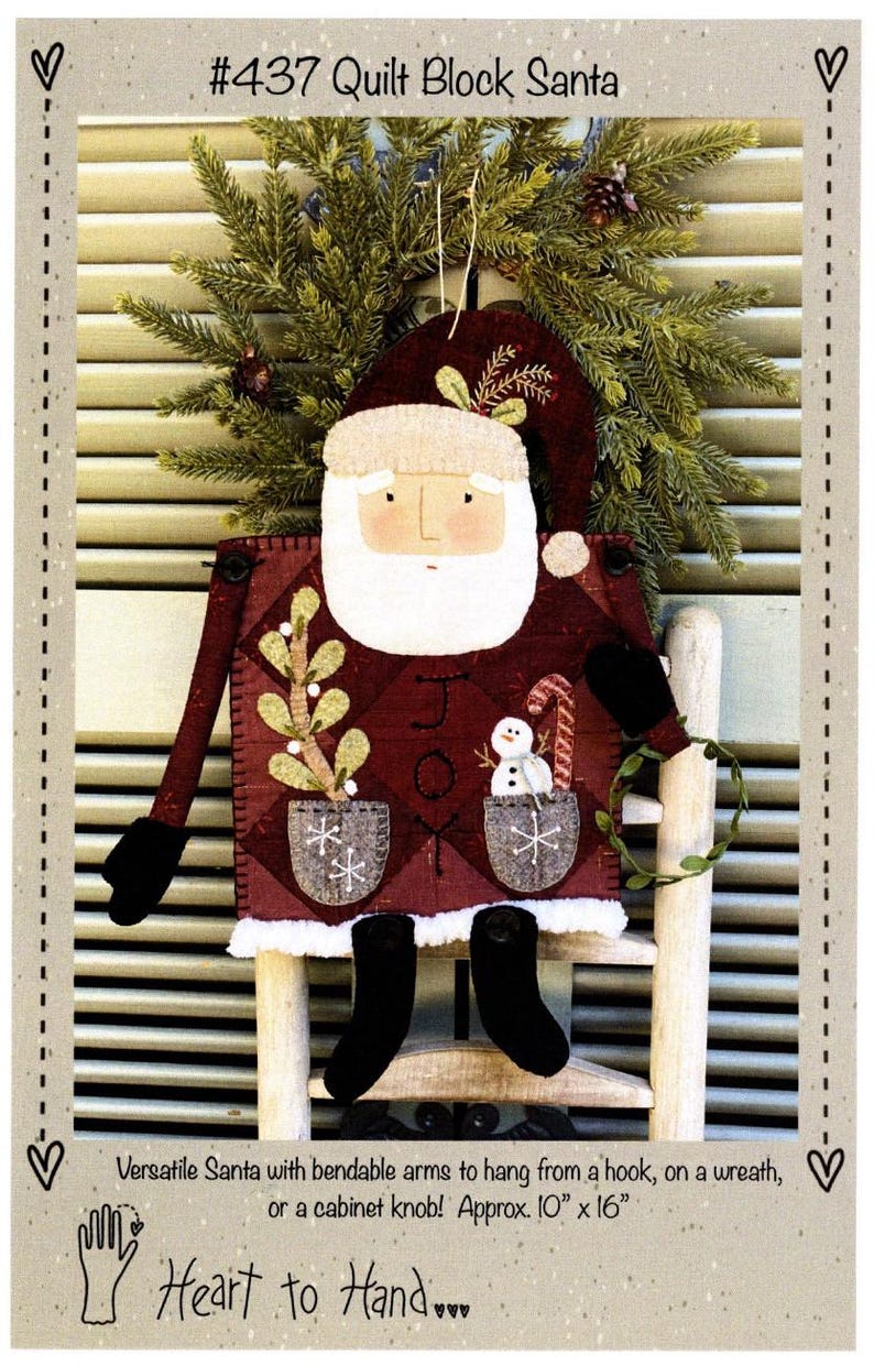 Pattern Block Santa Quilt Block Santa Quilting Pattern, From Heart to Hand BRAND NEW ...