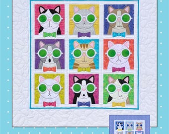 Cool Cats Pieced Applique Quilt Quilting Pattern From Amy Bradley Designs NEW, Please See Description and Pictures For More Information!