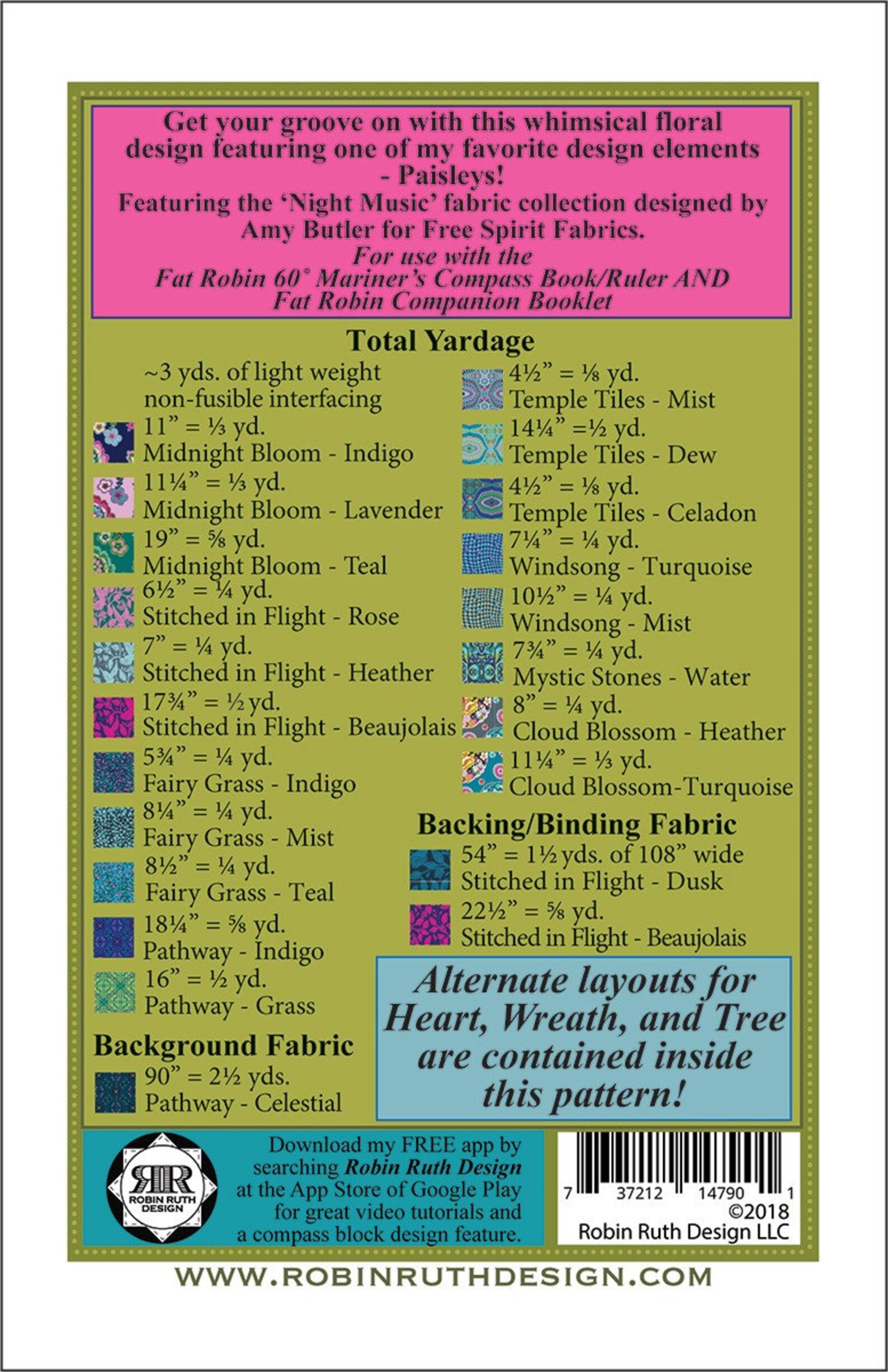 Midnight Flower Dance Quilt Quilting Pattern From Robin Ruth Etsy