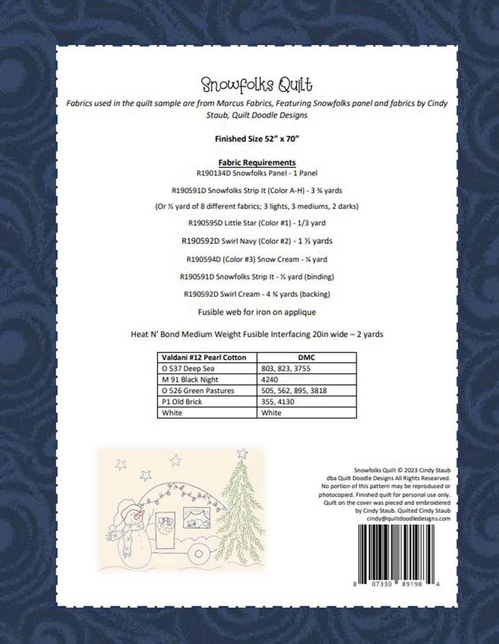 Snowfolks Quilt Quilting Sewing Pattern, From Quilt Doodle Designs NEW ...