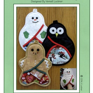 Christmas Trio Pot Holders Sewing Pattern, From Susie C. Shore Designs BRAND NEW, Please See Description and Pictures For More Information!
