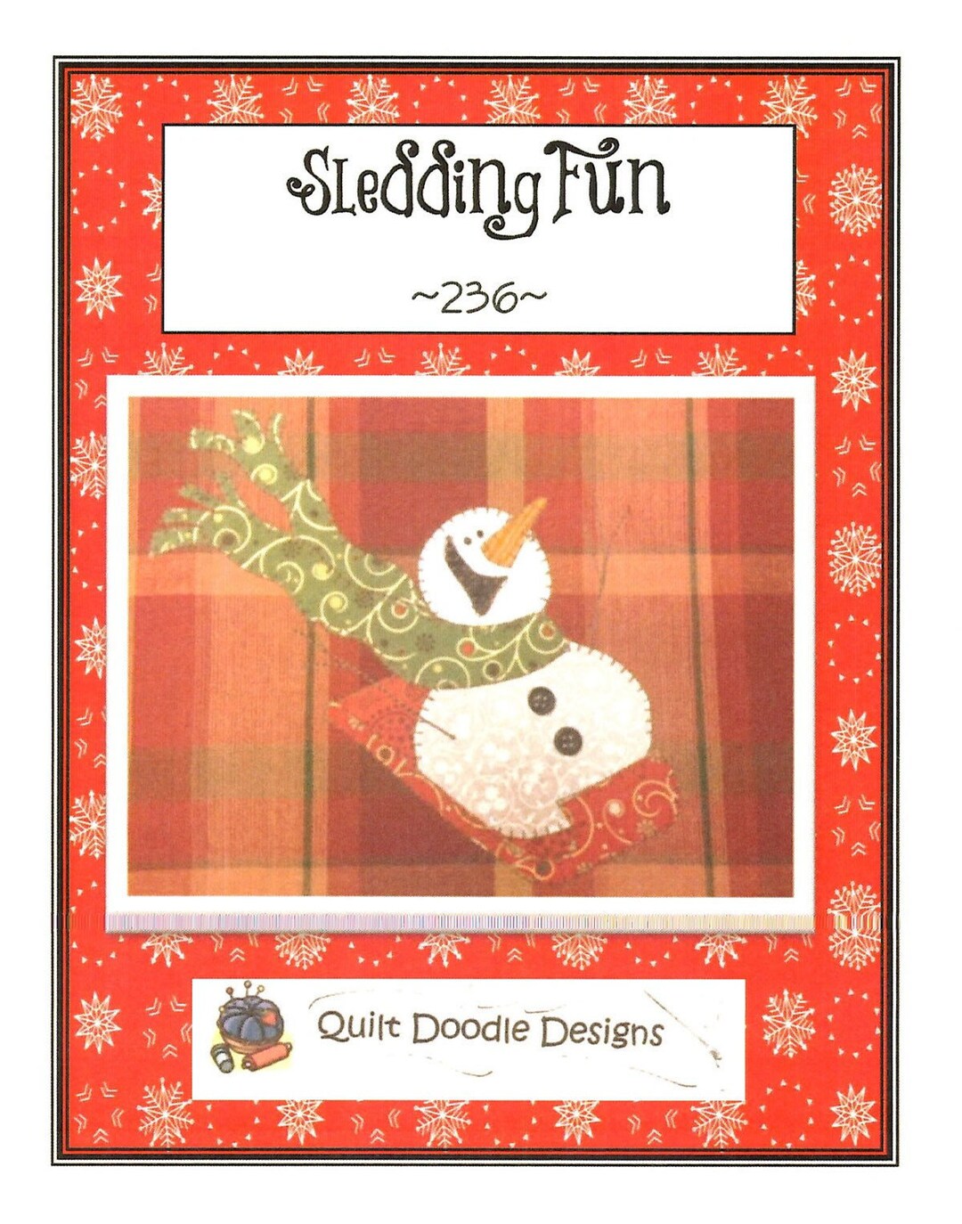 Sledding Fun Snowman Quilting and Sewing Pattern, From Quilt Doodle ...