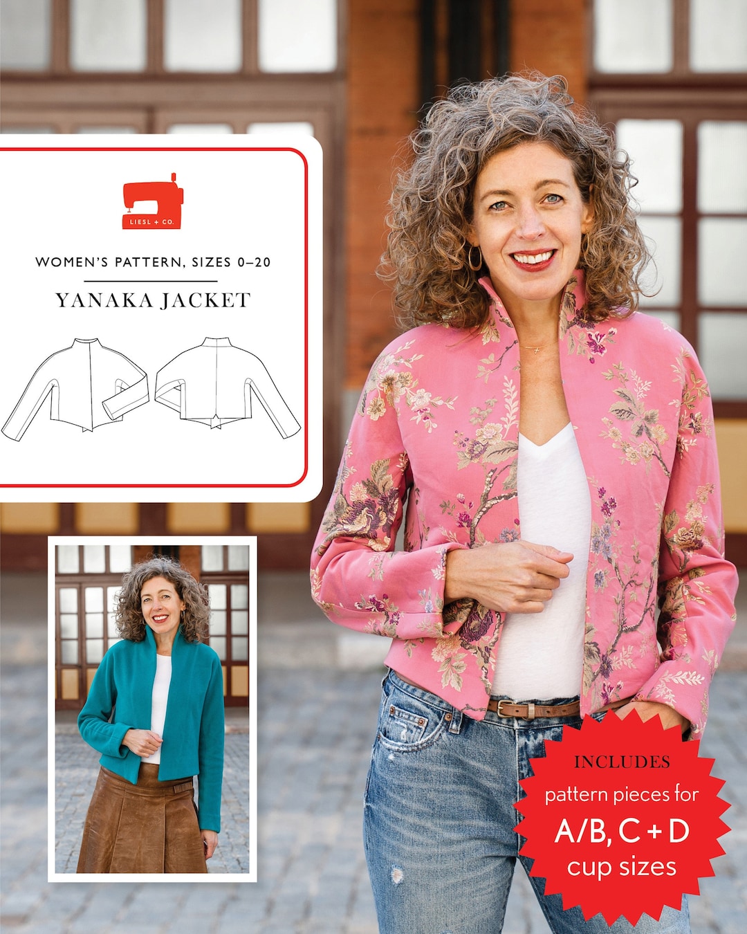 Yanaka Jacket Coat Sewing Pattern Sizes 020, From Liesl Company Brand