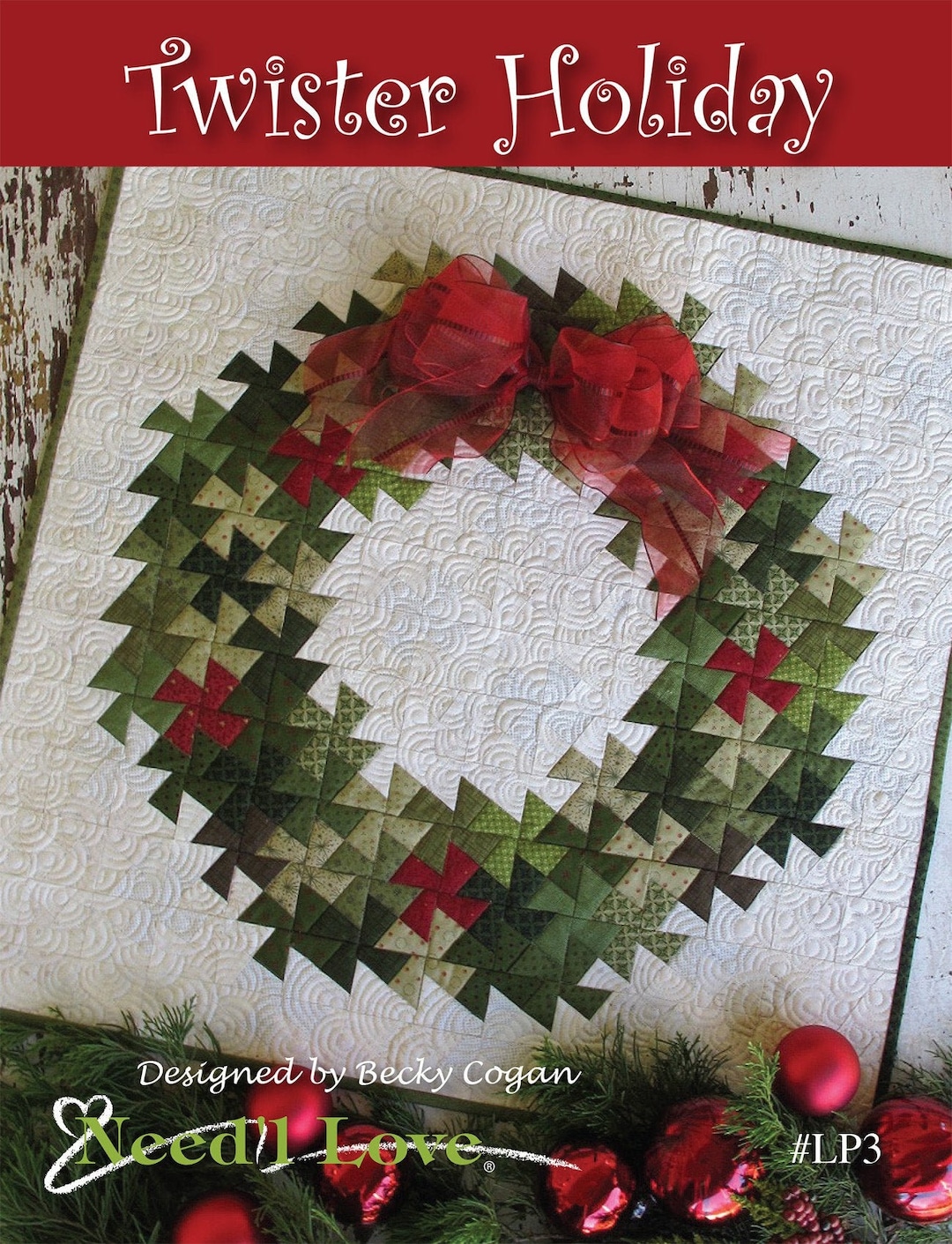 Twister Holiday Wreath Quilt Quilting and Sewing Pattern, From Need'l ...