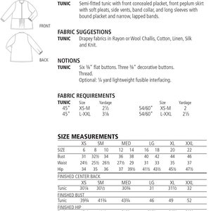 The Berwick St. Tunic Top Sewing Pattern Sizes XS-2XL From - Etsy