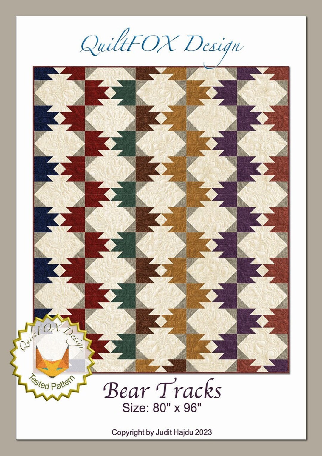 Bear Tracks Quilt Quilting Pattern From Quiltfox Designs Etsy
