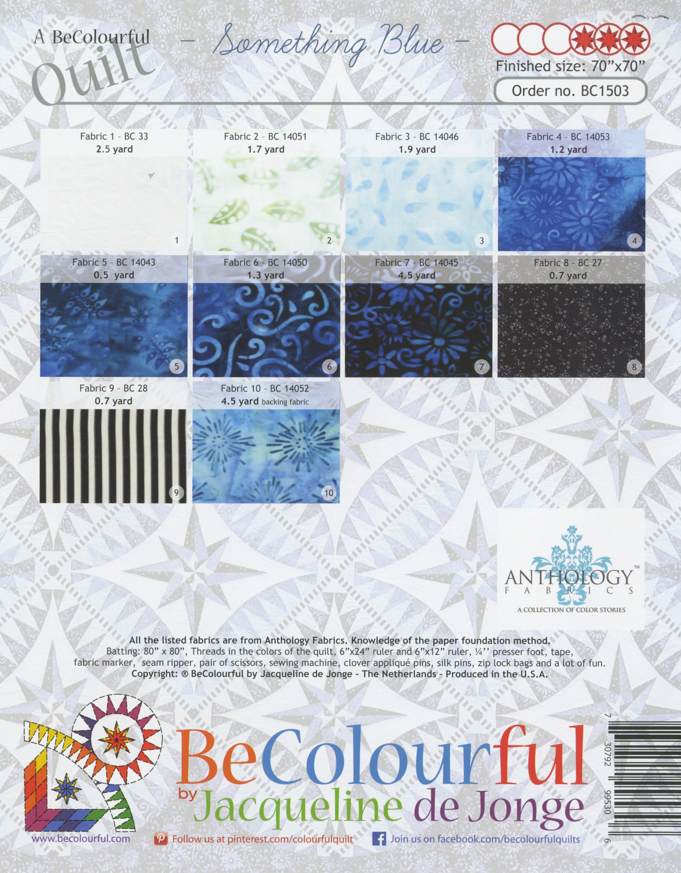 Something Blue Quilt Pattern Foundation Paper Piecing From