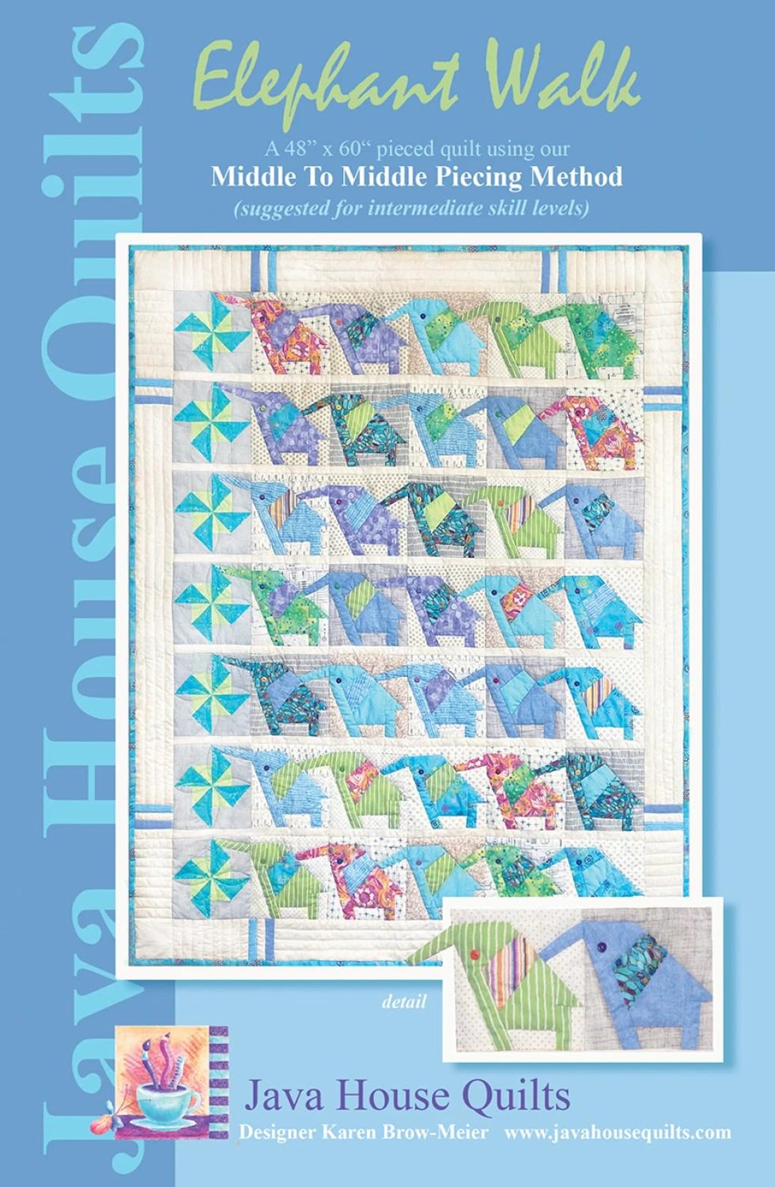 Elephant Walk Quilt Quilting Pattern From Java House Quilts BRAND NEW ...