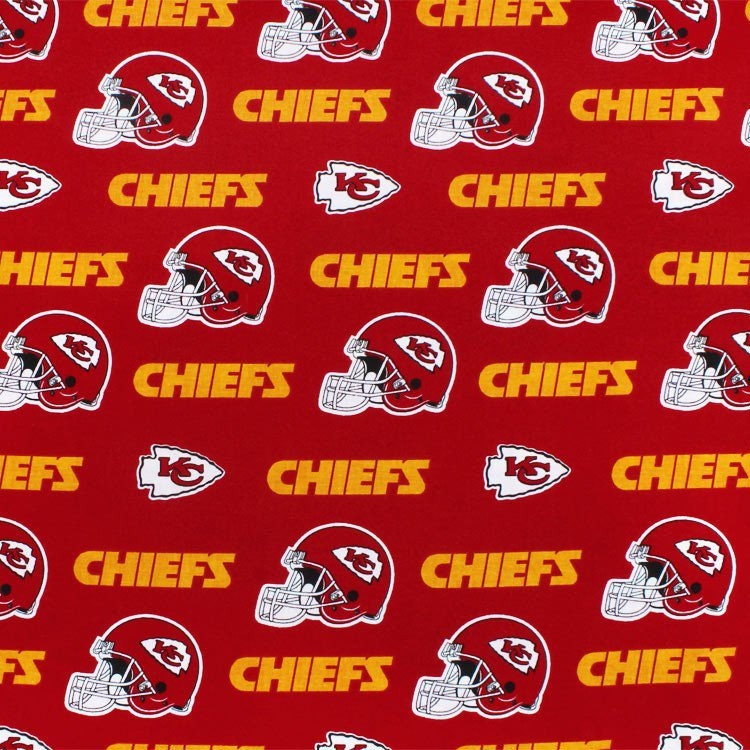 NFL Football Kansas City Chiefs All Over On Red Woven Cotton Etsy