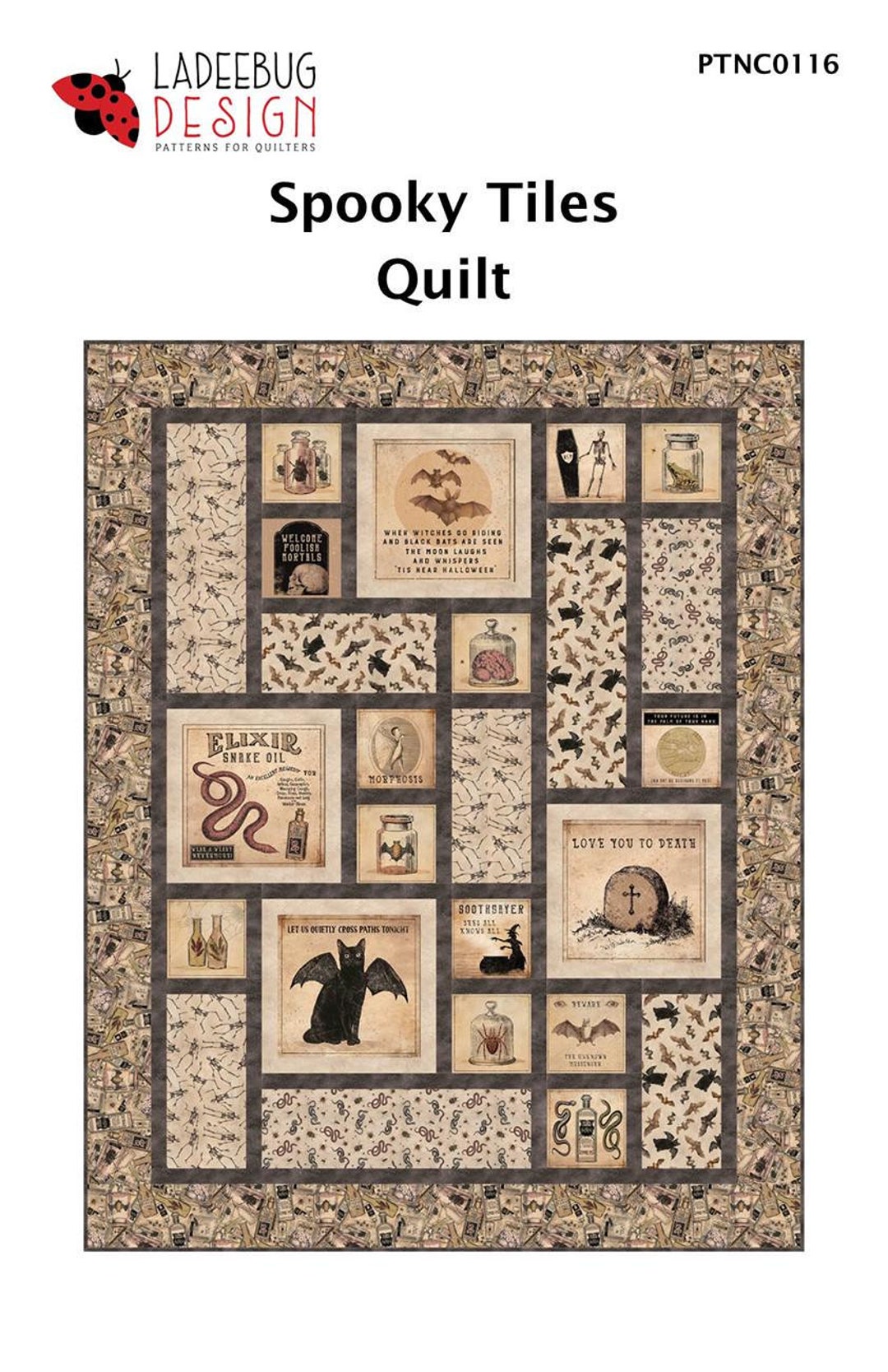 Spooky Tiles Quilt Quilting Pattern, From Ladeebug Designs BRAND NEW ...