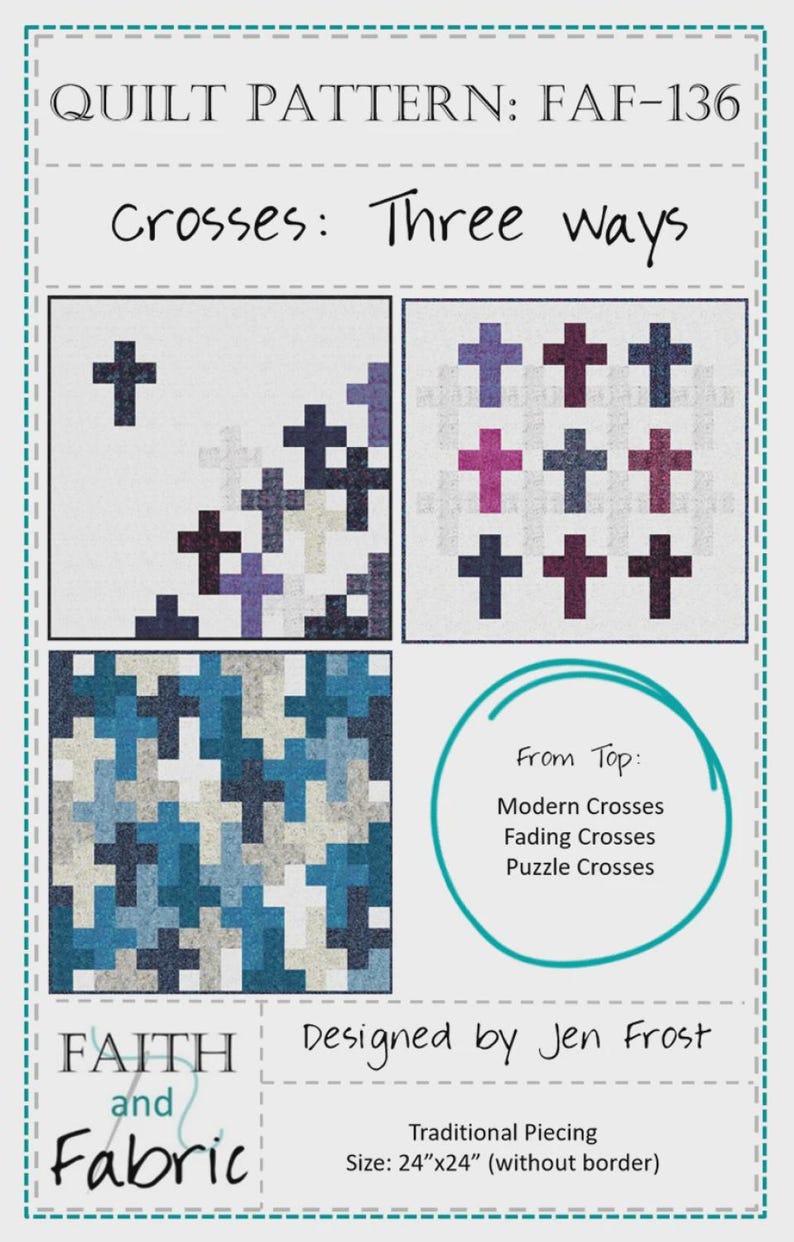 Crosses Three Ways Quilt Quilting Pattern From Faith and Fabric BRAND ...