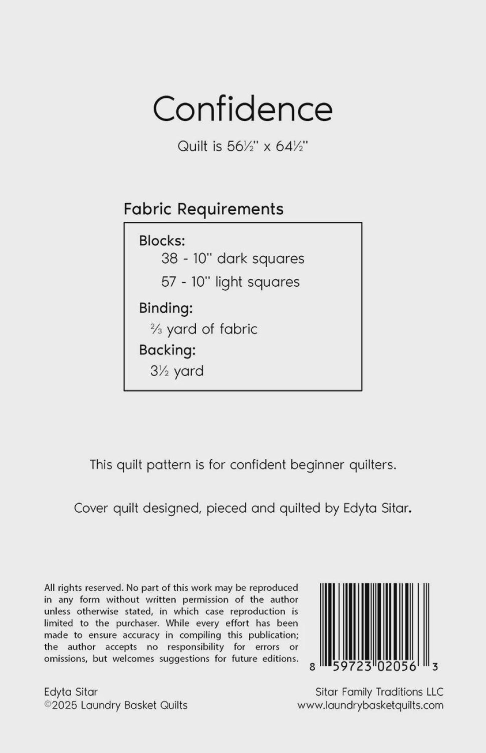 Confidence Quilt Quilting Pattern From Laundry Basket Quilts BRAND NEW ...