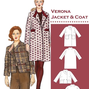 Verona Jacket and Coat Sewing Pattern, Sizes XS-2XL, From The Sewing Workshop, Please See Description and Pictures For More Information!