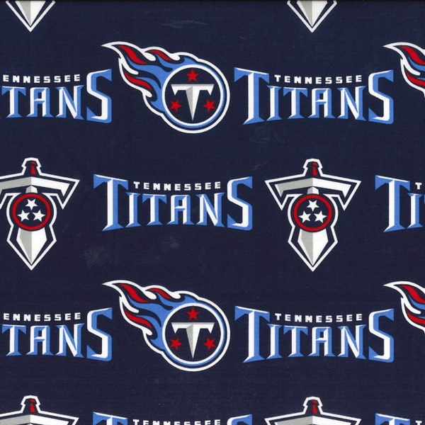 NFL Tennessee Titans Football All Over On Blue Cotton Fabric Priced By The HALF Yard, From Fabric Traditions NEW, Please See Description