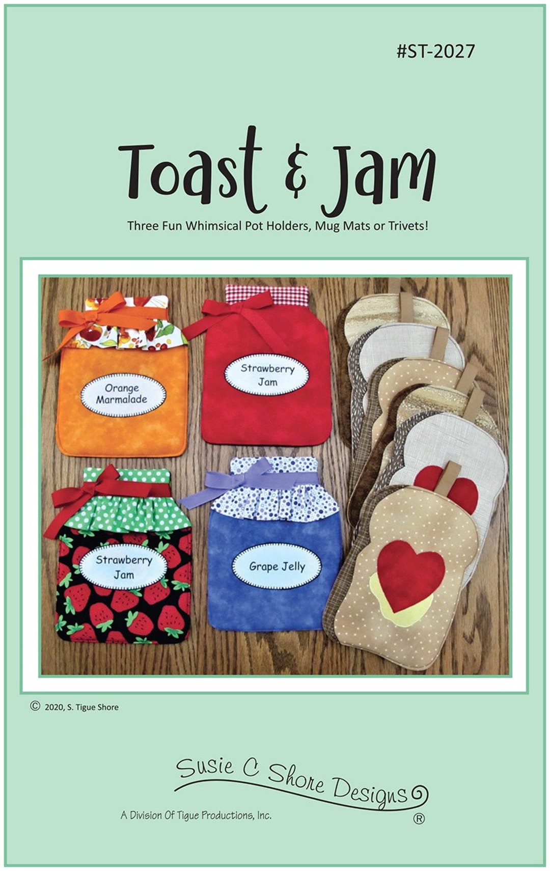 Toast and Jam Pot Holders Sewing Pattern, From Susie C. Shore Designs