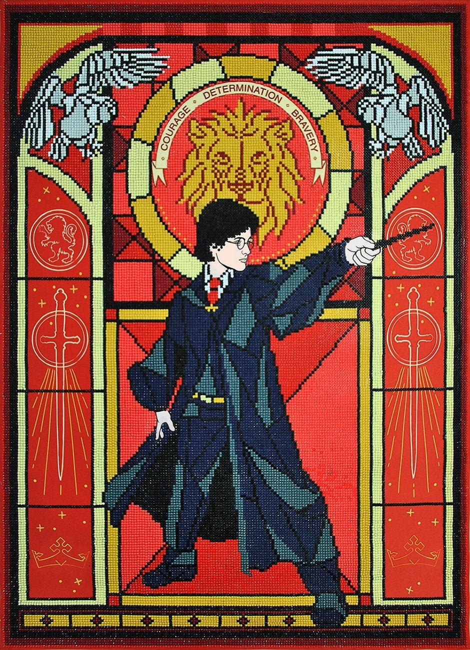 Harry Potter Diamond DOTZ DIAMOND PAINTING KIT Stained Glass 12×16 inch.  New