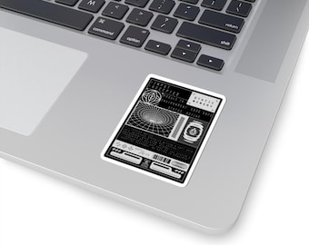 Adhesivo de vinilo futurista / Adhesivo cibernético retro para panel de datos / Adhesivo ciberpunk para portátil