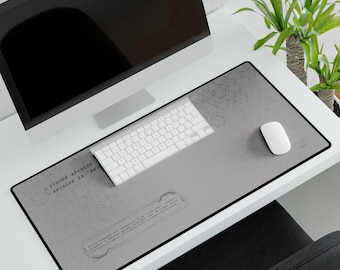 Alfombrilla de ratón minimalista con cuadrícula hexagonal / Alfombrilla de escritorio futurista / Accesorio de escritorio cibernético / Regalo para gamers