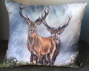 Two Stags cushion 40cmx40cm