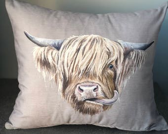 highland cow pillow pet