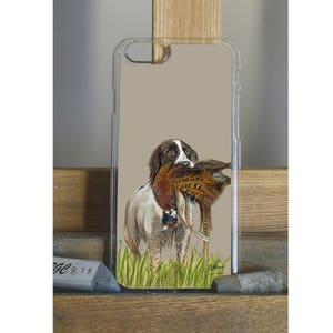 Spaniel With Pheasant Hunting Scene iPhone Case image 1