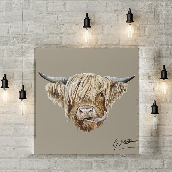 Highland Cow Canvas Etsy UK