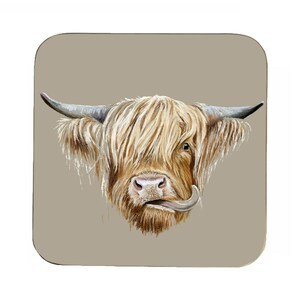 Set of 4 Scottish Highland Cow Coasters image 2