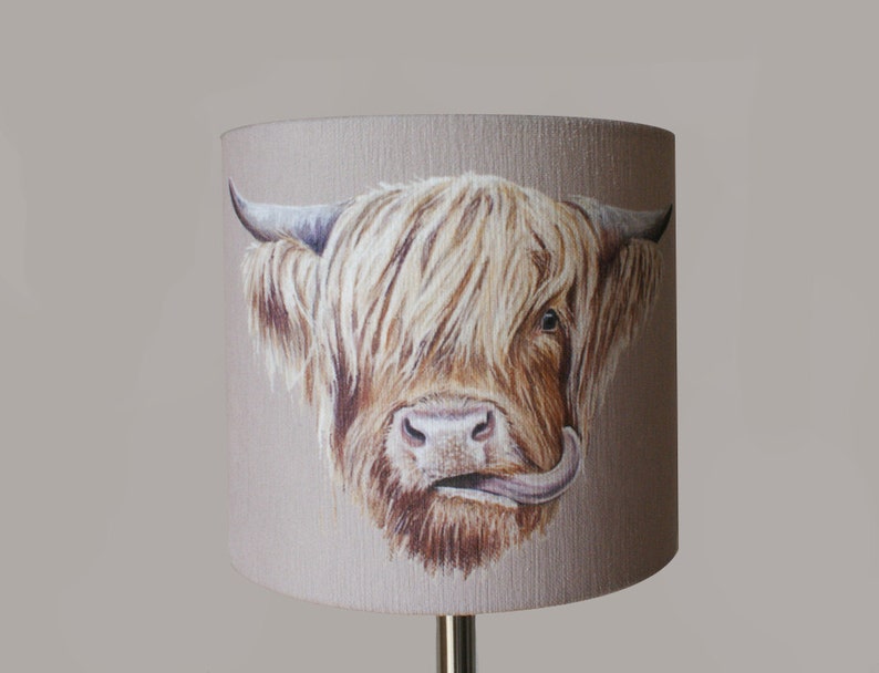Highland Cow Lampshade/lamp by Artist Grace Scott Etsy UK