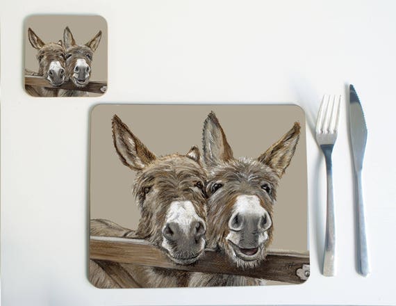 Donkey Placemat Coaster Etsy