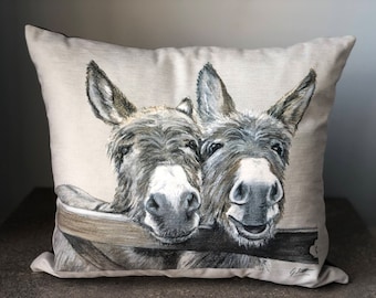 16x16 Ironic Baby Donkey Quotes Donkeys Smile Cute Mule Throw Pillow Multicolor