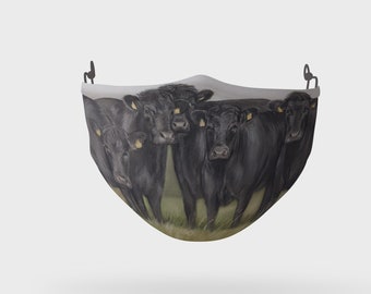 Aberdeen Angus Cows Farming Theme Country Gift Face Mask