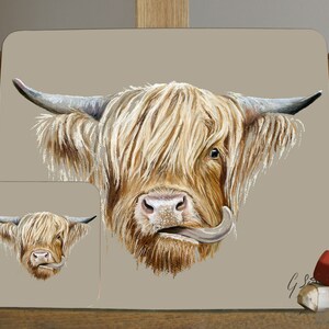 Set of 4 Scottish Highland Cow Coasters image 3