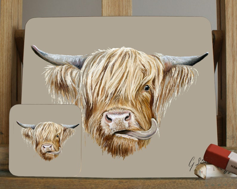 Set of 4 Scottish Highland Cow Coasters image 3