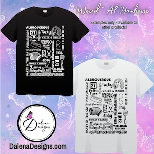 Weird Al Yankovic Song Collage-Parody Music-2 Designs PNG & SVG Files Only-Shirts,Stickers, Mugs, Magnets
