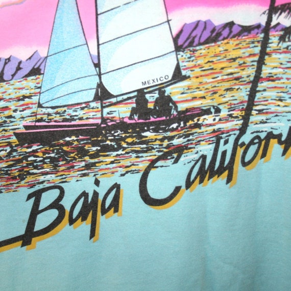 90s Long Sleep Shirt Baja California Mexico One S… - image 4