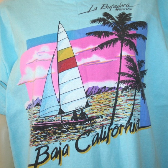 90s Long Sleep Shirt Baja California Mexico One S… - image 3