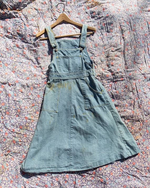 1990s distressed overall dress