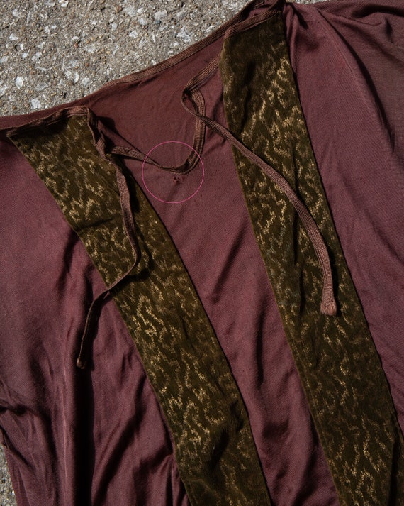 1920s brown knit flapper top with velvet details - image 2