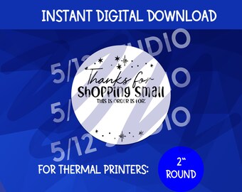 Etiqueta para impresora térmica / Gracias por su compra (PNG pequeño) (Descarga digital)