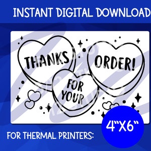 Thanks For Your Order PNG Download for Thermal Printer | Sticker Packaging | Downloads 4x6 PNG | Stickers for Rollo, Munbyn Thermal Printer