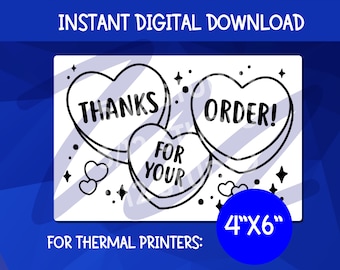 Gracias por su pedido PNG Descargar para impresora térmica / Embalaje de pegatinas / Descargas 4x6 PNG / Pegatinas para Rollo, impresora térmica Munbyn