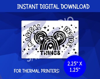 Pegatina "Cosas Mágicas en el Interior" PNG / Impresora térmica, 2,25 x 1,25 (Descarga digital)
