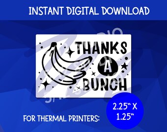 Pegatina "Thanks a Bunch" PNG / Embalaje para impresora térmica (2,25 x 1,25) (Descarga digital)