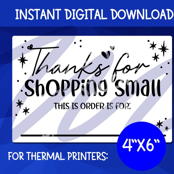 This Order Is For PNG Download for Thermal Printer | Label for Packaging | Download 4x6 PNG/JPG | Sticker for Rollo, Munbyn Thermal Printer