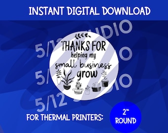 Gracias por ayudar a mi pequeña empresa a crecer PNG / Etiqueta de embalaje Descargar / Descargar 2" Redonda / Pegatinas para Rollo, Impresora térmica Munbyn