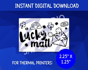 Descarga de pegatina Lucky Mail PNG / Impresora térmica, embalaje (2,25 x 1,25)
