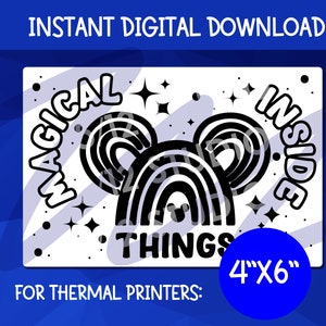 Magical Things Inside PNG for Thermal Printer | Label for Packaging | Download 4x6 PNG/JPG | Sticker for Rollo, Munbyn Thermal Printer