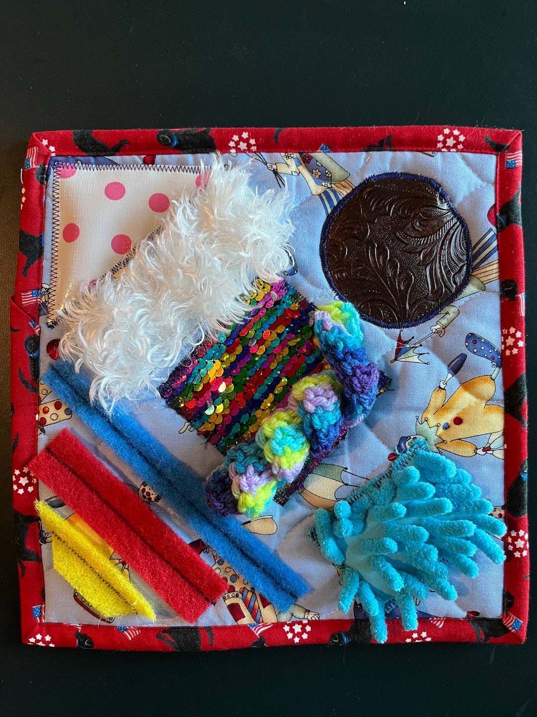 Mini Reversible Fidget Mat, Sensory, Activity Quilt, Alzheimer's